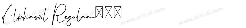 Alphasoil Regular字体转换